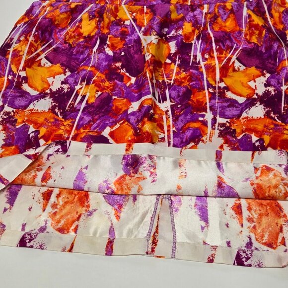 Abstract Multi-Color Purple Orange White Midi Skirt Plus Size 22W - Picture 12 of 13